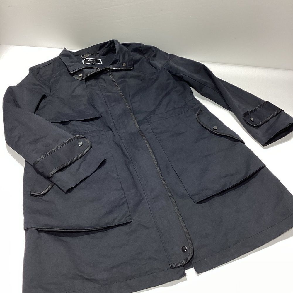 Etam Paris Brand Trench Coat Navy Blue size 42 Europe